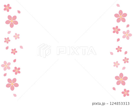 桜のフレーム　ピンク 124853313
