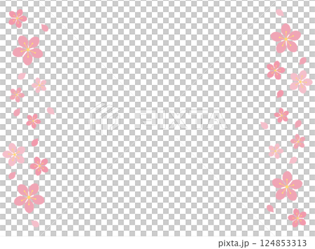 桜のフレーム　ピンク 124853313
