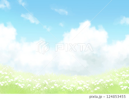 花畑のある風景 124853455