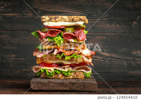 Extra large layered sandwich Extra large layered sandwich 124854810