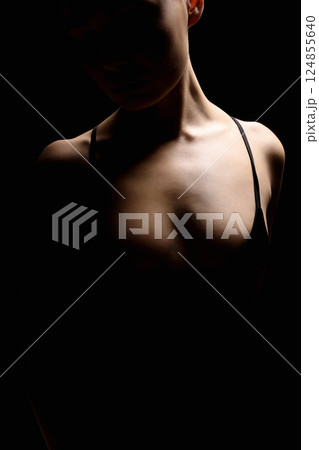 Sexy Woman silhouette in dark 124855640