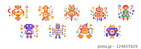 Colorful Robot and Cyborg with Limb Vector Set Colorful Robot and Cyborg with Limb Vector Set 124855929