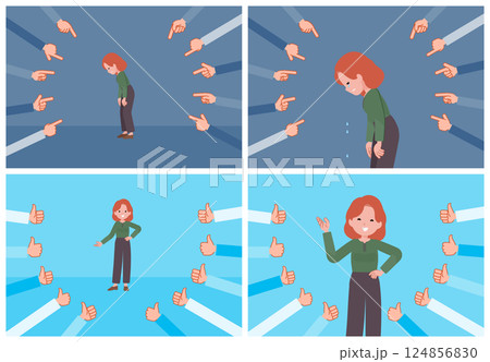 評価をうける赤髪女性のセット 124856830