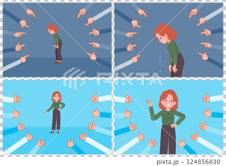 評価をうける赤髪女性のセット 124856830