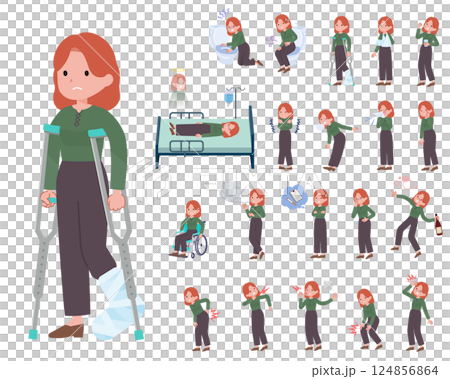 一組處於受傷或患病狀態的紅髮女性 一組處於受傷或患病狀態的紅髮女性 124856864