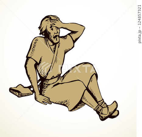 Vector drawing. Man fall on the ground Vector drawing. Man fall on the ground 124857321