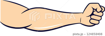 Flexible Muscular Arm Fist Strong Power 124858408