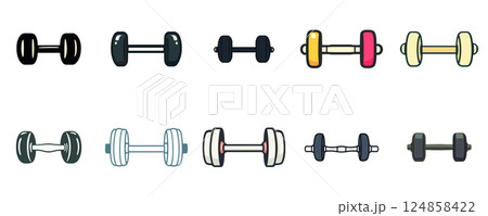 Dumbbells for Fitness and Strength Training in Gym 124858422