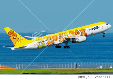 AIR DO北海道B767羽田離陸上昇 124858441