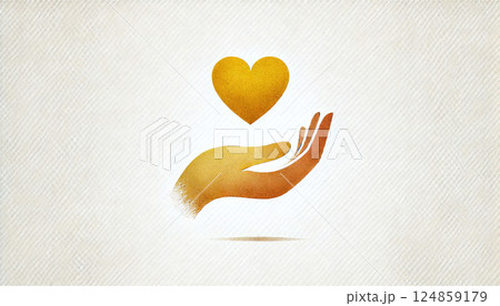 手の平にハート　安心のイラスト 124859179