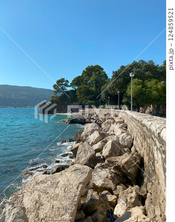 Embankment of mediterranean resort town Herceg Novi Embankment of mediterranean resort town Herceg Novi 124859521