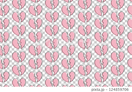 割れたハートの背景 124859706