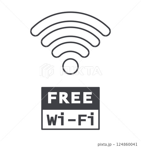 イラスト素材掲示板：フリーWI-Fi,ネットワーク,インターネット,コンピューター,携帯電話 124860041