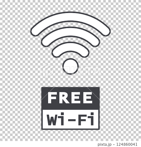 イラスト素材掲示板：フリーWI-Fi,ネットワーク,インターネット,コンピューター,携帯電話 124860041