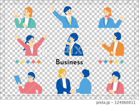 ビジネスシーン人物素材集 124860811