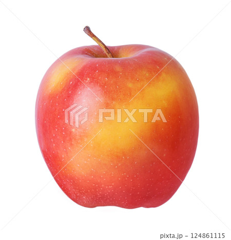 Fruit, apple red with yellow color isolate on white. Diet, healthy food. Fruit, apple red with yellow color isolate on white. Diet, healthy food. 124861115