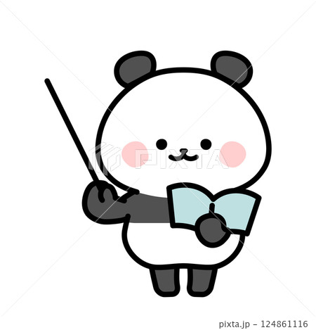 教えるパンダのイラスト 124861116