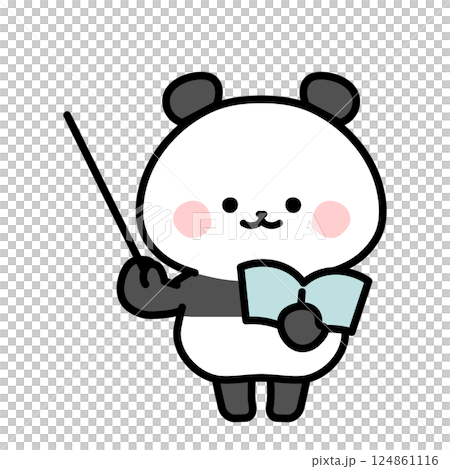教えるパンダのイラスト 124861116
