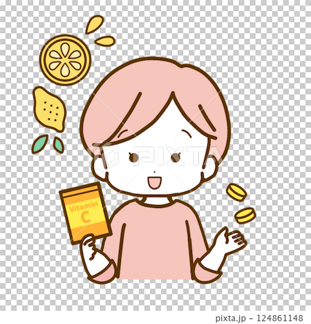一位女士推薦維他命補充劑 124861148