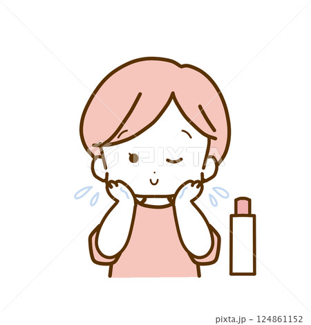 スキンケアする女性【化粧水】 124861152