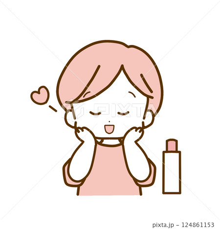 スキンケアする女性【化粧水】 124861153