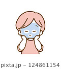 スキンケアする女性【フェイスパック】 124861154