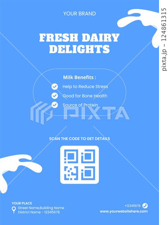 Flat Vector Milk Theme Template for Social Media World Milk Day Flyer 124861315