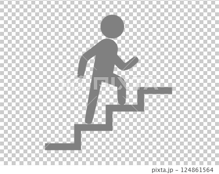 Pictogram (icon) of a person climbing stairs 124861564
