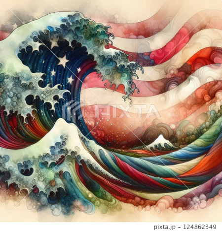 Global ocean big Waves from US with Generative AI. 124862349