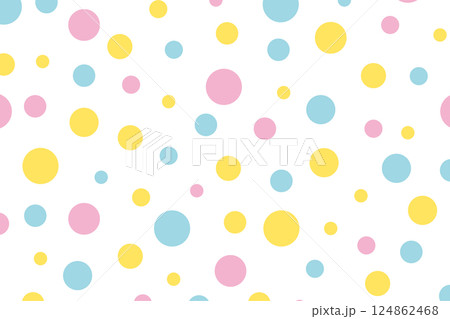 カラフルな水玉模様の背景イラスト　 124862468