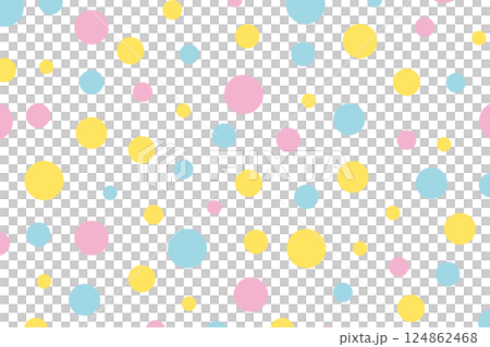 カラフルな水玉模様の背景イラスト　 124862468