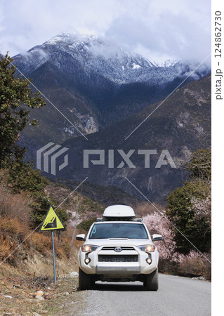 Tibet,China - April 04,2023 ,Driving Toyota off in tibet,China 124862730