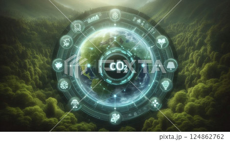 Carbon Footprint and Green Energy Concept for Sustainable Future with Digital Earth with Generative AI. 124862762