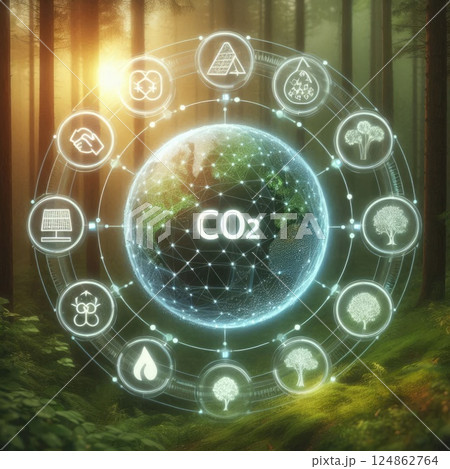 Carbon Footprint and Green Energy Concept for Sustainable Future with Digital Earth with Generative AI. 124862764
