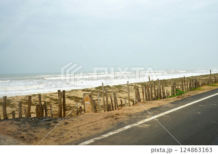 Clean highway and road side beach at Odisha Clean highway and road side beach at Odisha 124863163