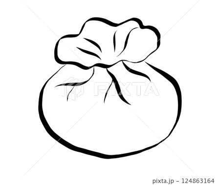 Hand drawn burrata cheese. Organic farm food. Line icon illustration for logo, poster, menu. Isolated on white background. Vector illustration Hand drawn burrata cheese. Organic farm food. Line icon illustration for logo, poster, menu. Isolated on white background. Vector illustration 124863164