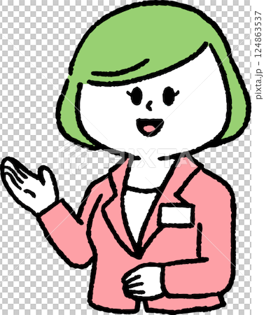 紹介しているスーツの女性 124863537