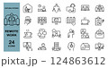 リモートワークや在宅勤務に関するアイコンセット 124863612