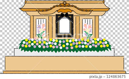 葬禮祭壇插圖 124863675