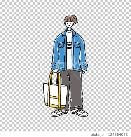 A woman in casual clothes A woman in casual clothes 124864038