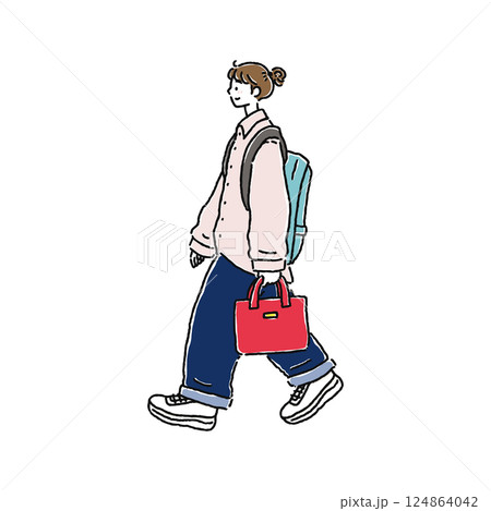 オーバーサイズのシャツを着た女性 124864042