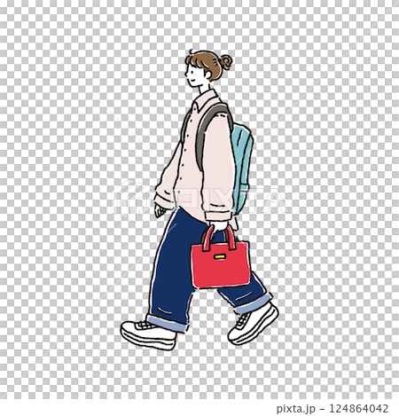 オーバーサイズのシャツを着た女性 124864042