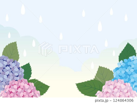 夏 梅雨 アジサイ あじさい 紫陽花 フレーム テンプレート デザイン 背景 壁紙 イラスト素材 夏 梅雨 アジサイ あじさい 紫陽花 フレーム テンプレート デザイン 背景 壁紙 イラスト素材 124864306