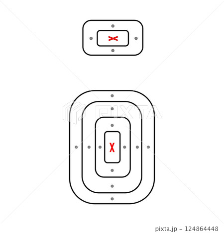 Target destination icon. Aim sniper shoot group. Focus cursor bull eye mark. 124864448
