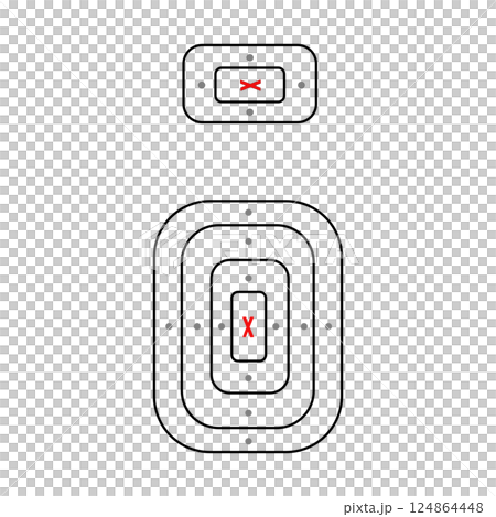 Target destination icon. Aim sniper shoot group. Focus cursor bull eye mark. 124864448