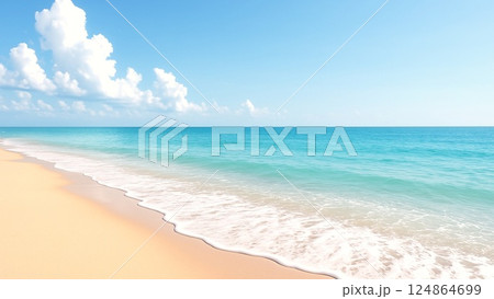 白砂が輝く夏のビーチ 124864699
