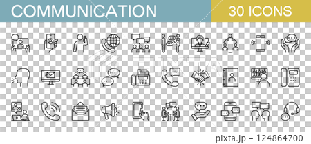 Communication icon set Communication icon set 124864700