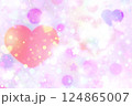 ハートのメルヘン、幻想的なきらきら光るシンプルグラデーション背景壁紙イラストテクスチャ【ピンク、紫】 124865007