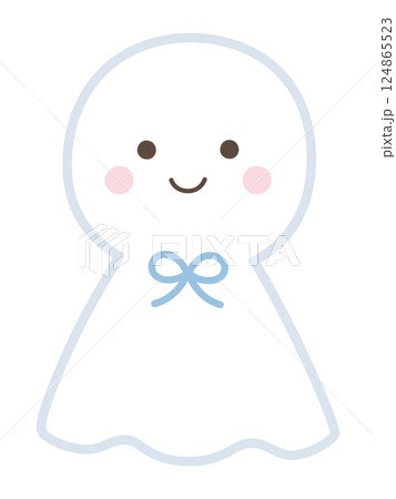 かわいいてるてるぼうずのベクターイラスト。梅雨、雨 かわいいてるてるぼうずのベクターイラスト。梅雨、雨 124865523