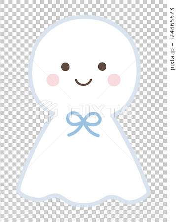 かわいいてるてるぼうずのベクターイラスト。梅雨、雨 かわいいてるてるぼうずのベクターイラスト。梅雨、雨 124865523